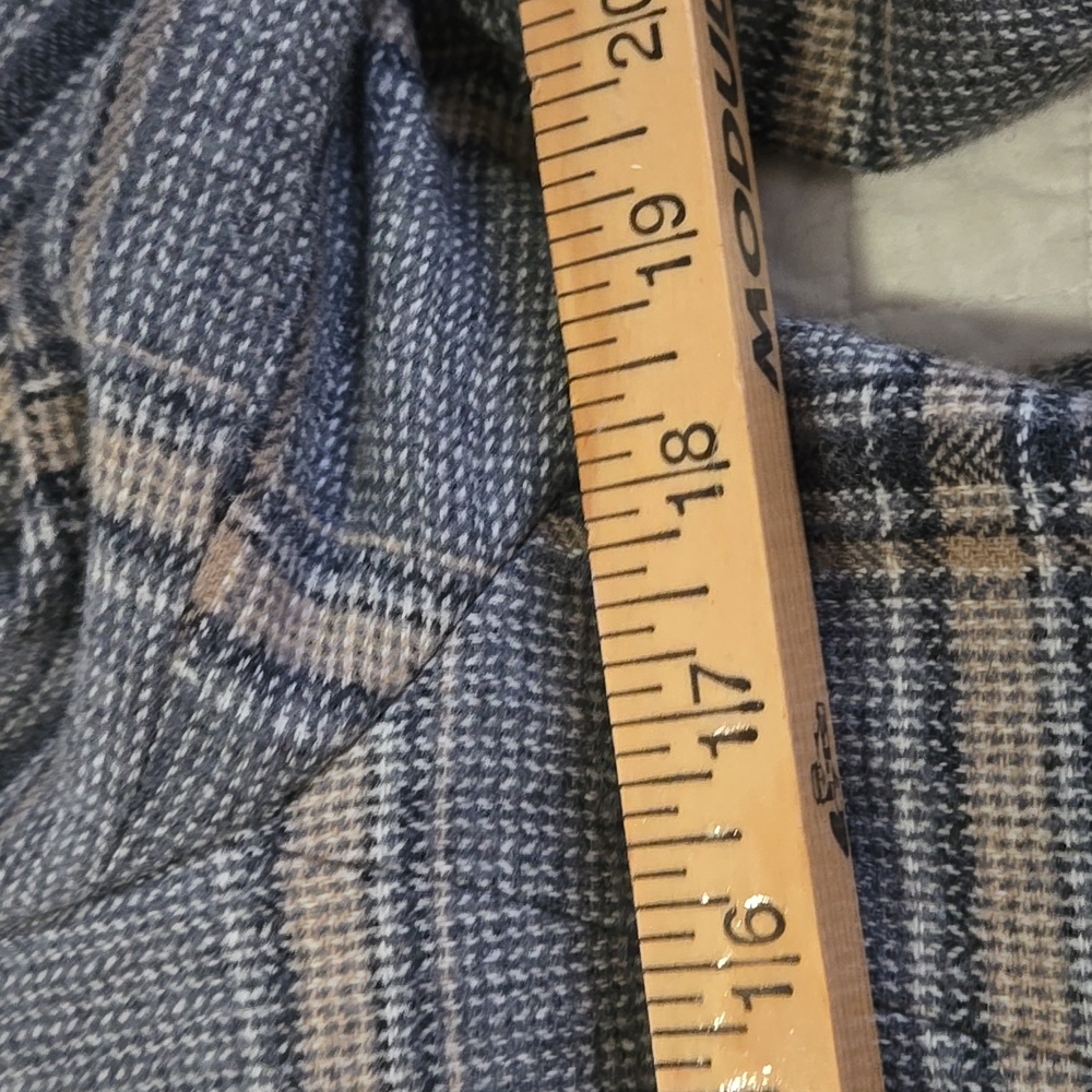 Pendleton Vintage Virgin Wool Gray  Cream Plaid Blazer and Skirt Set Womens 14 - Picture 10 of 13